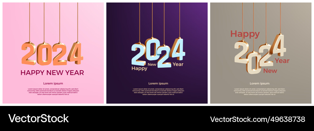 2024 cards happy new year background greeting vector image