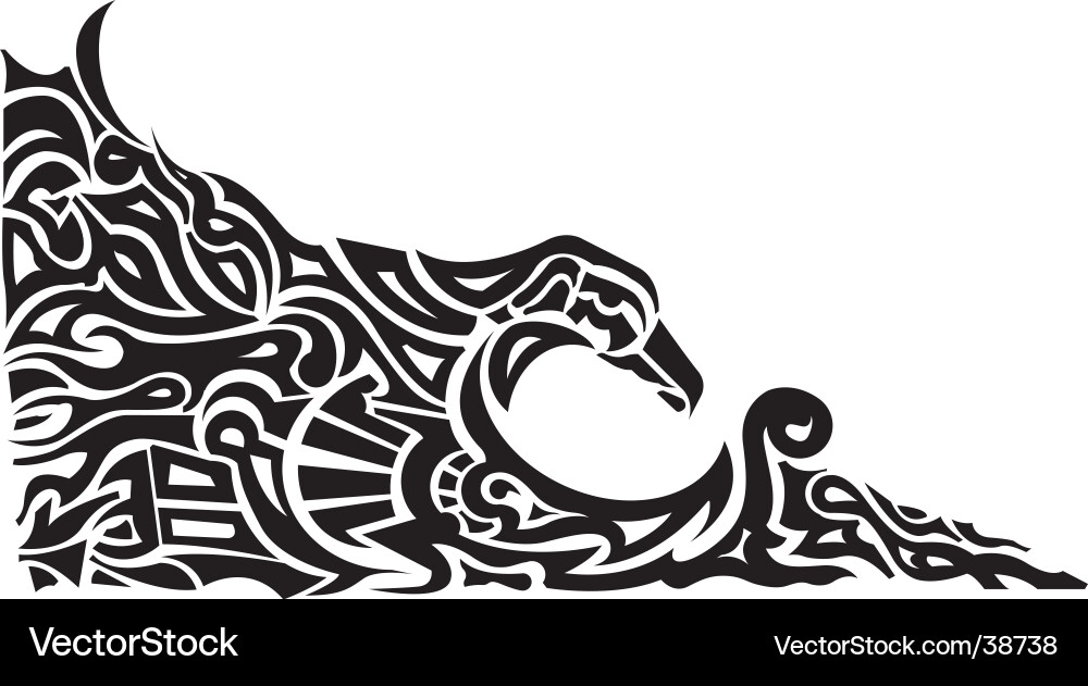 Black Eagle Head Tattoo vector image