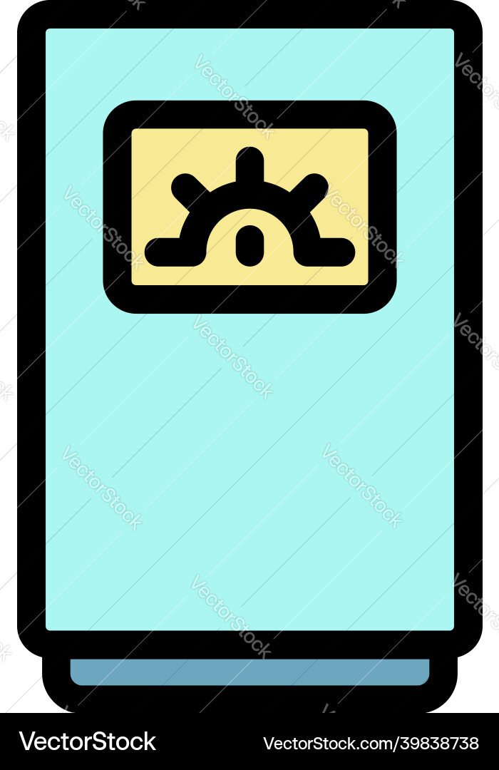 Boiler with analog indicator icon color outline Boiler with analog indicator icon color outline vector image