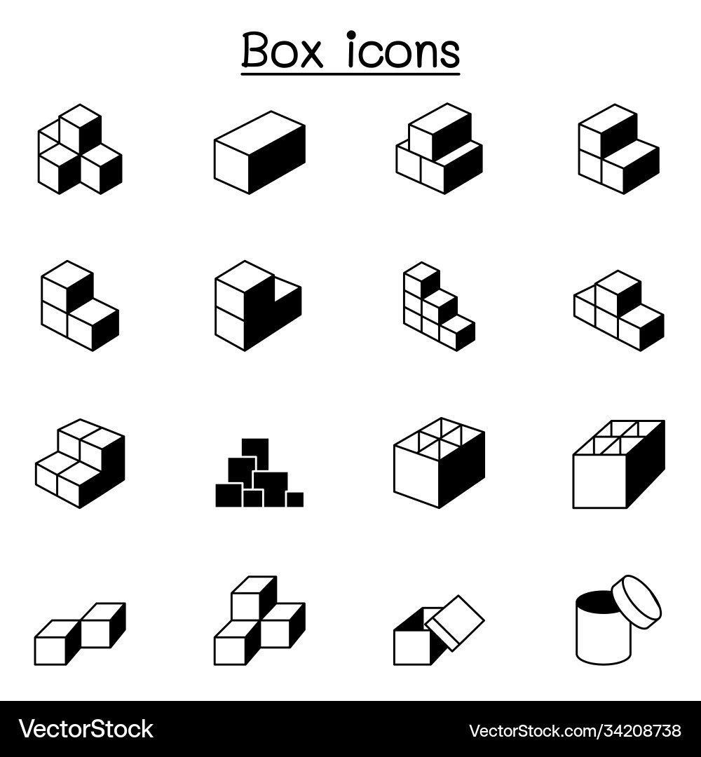 Box icons graphic design vector image