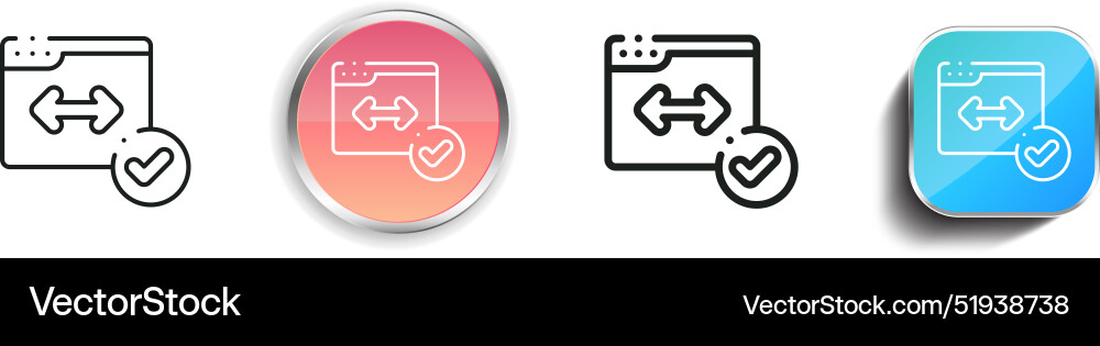 Browser icon thin linear regular and button style Browser icon thin linear regular and button style Vector Image