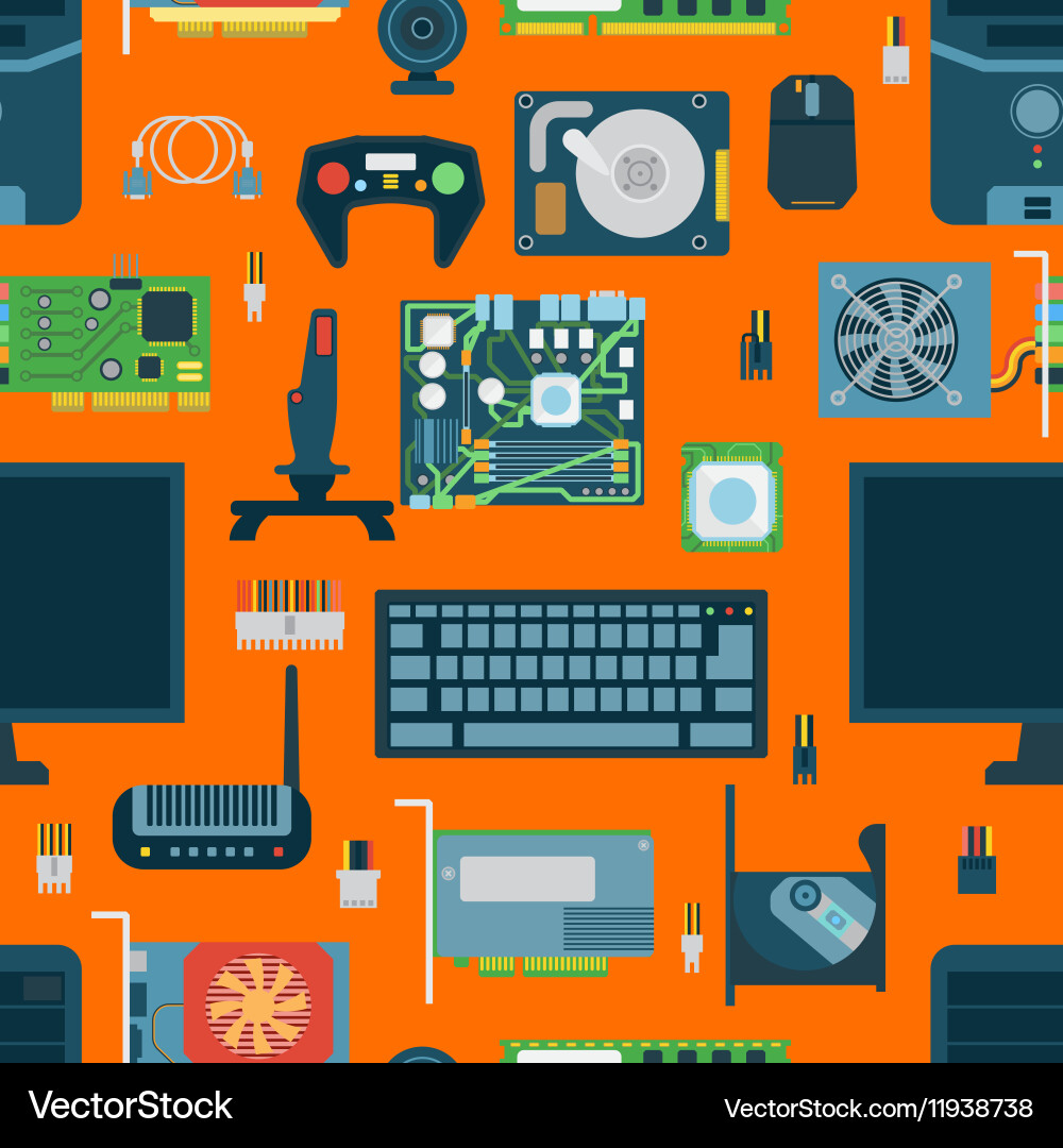 Computer parts seamless pattern Vector Image