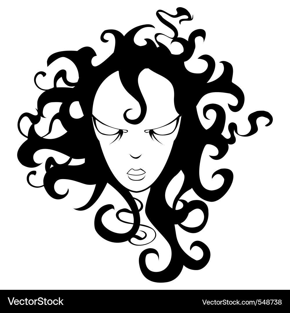 Cute Cartoon Girl with Wild Curls Vector Image