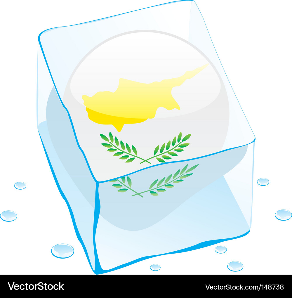 Frozen button flag of cyprus Vector Image