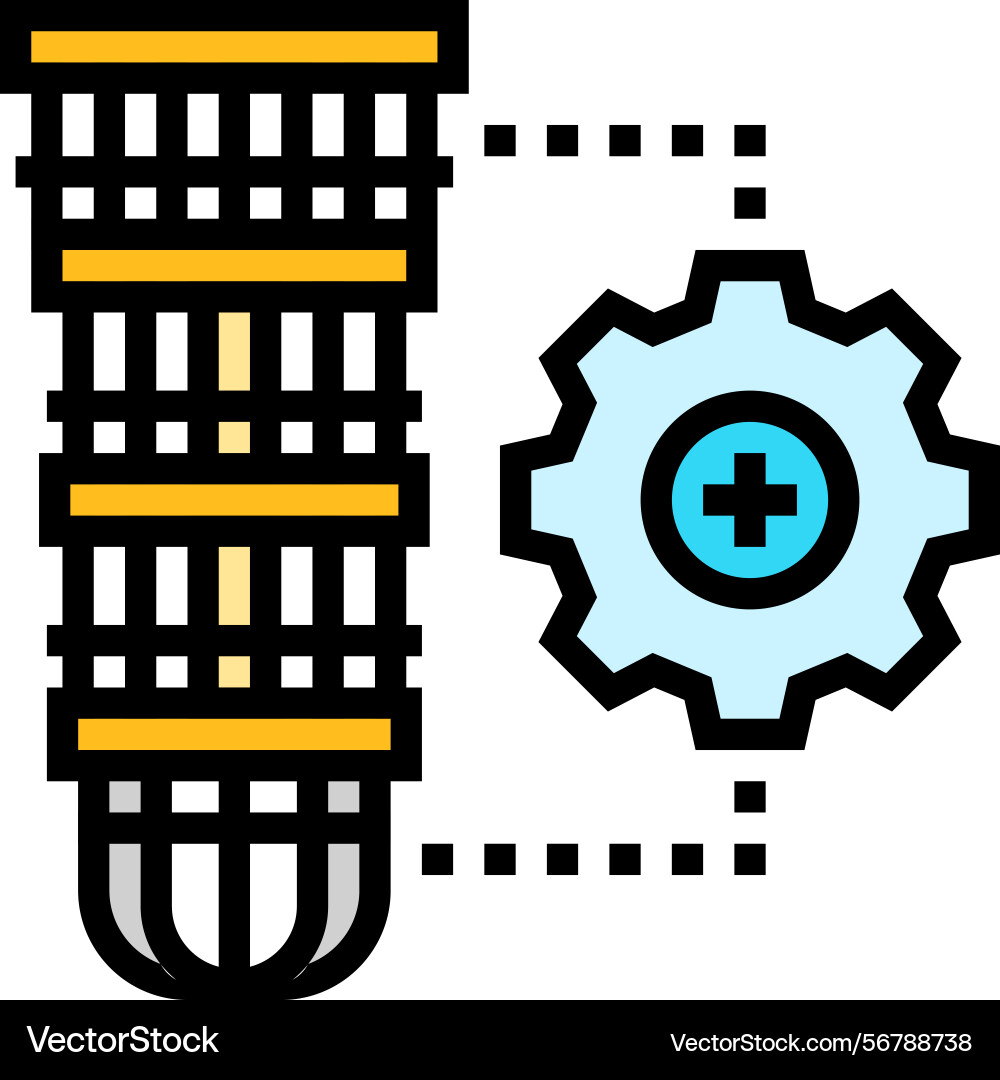 Hardware scalability quantum computer color icon Hardware scalability quantum computer color icon vector image