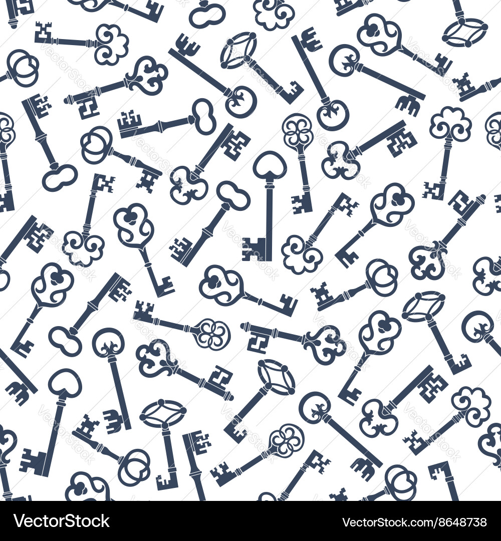 Old Skeleton Keys Pattern Vector Image