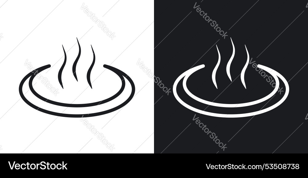 Onsenline in thin line black color flat simple Vector Image