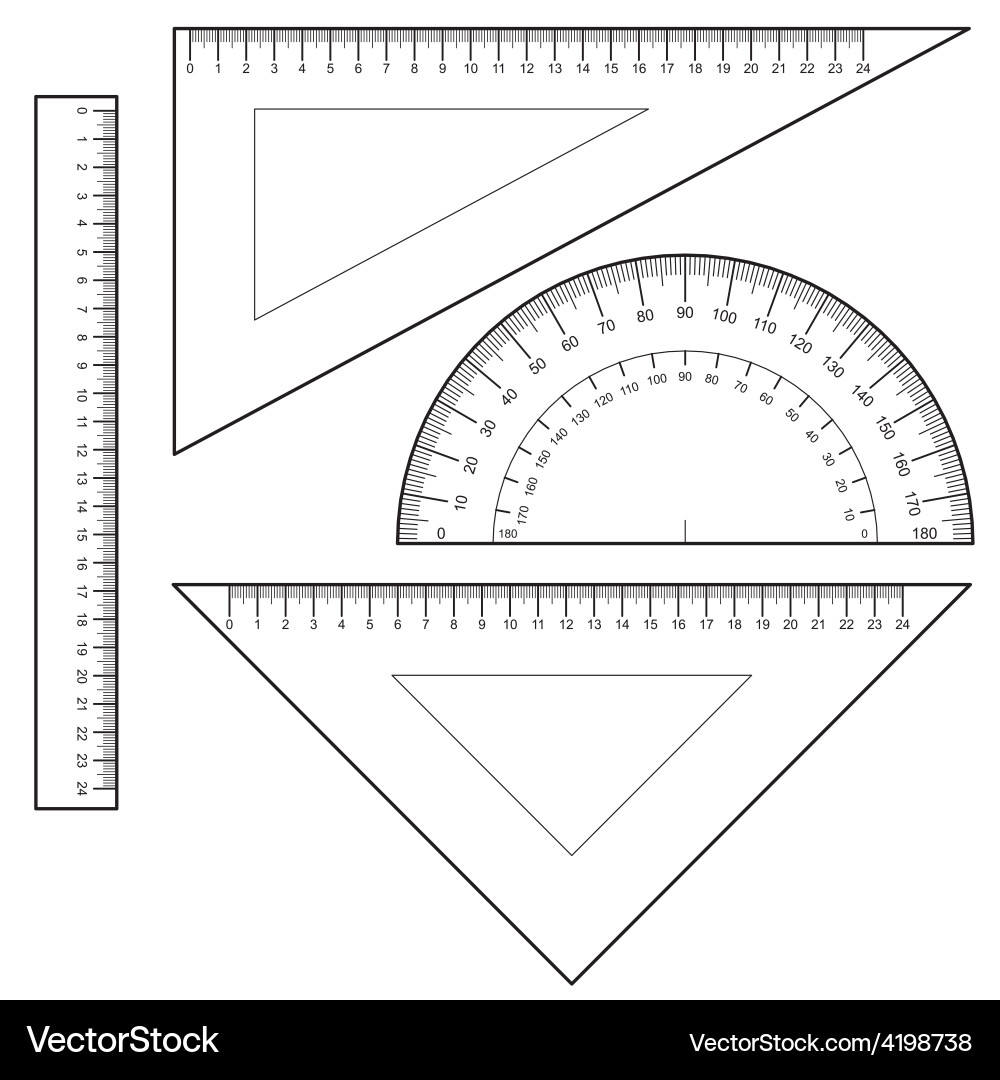 Ruler and Protractor Set vector image