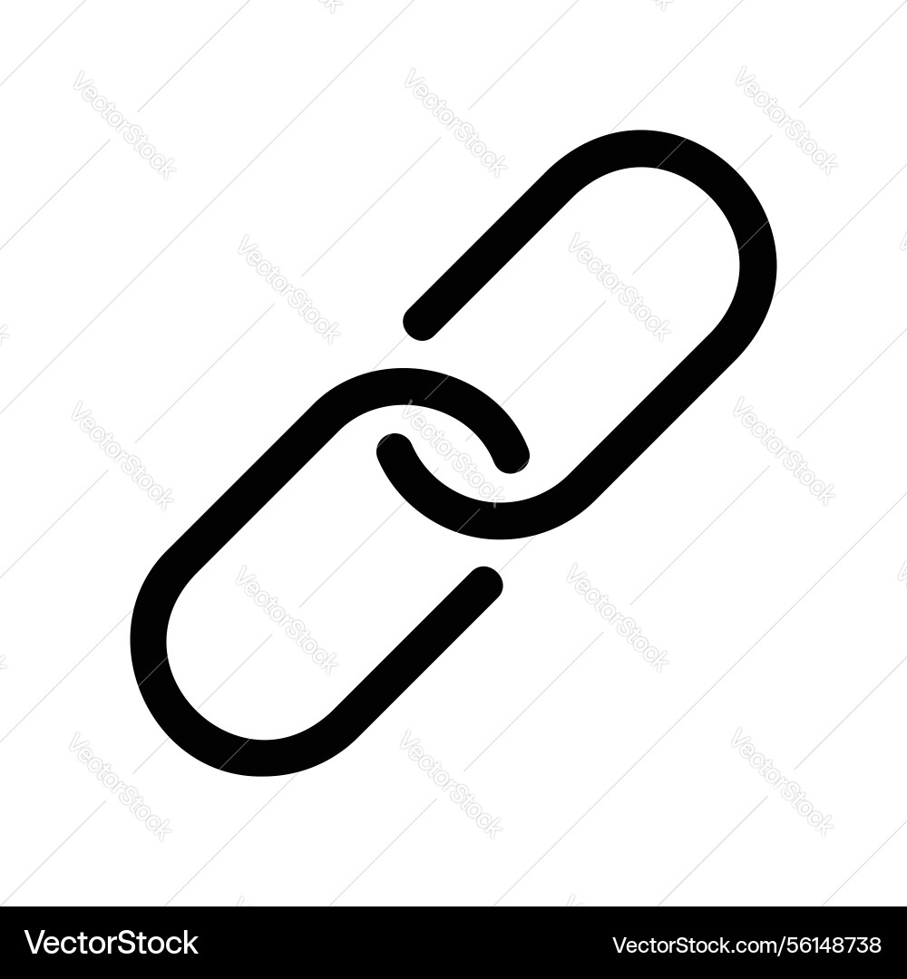 Two interconnected chain links icon representing Two interconnected chain links icon representing Vector Image