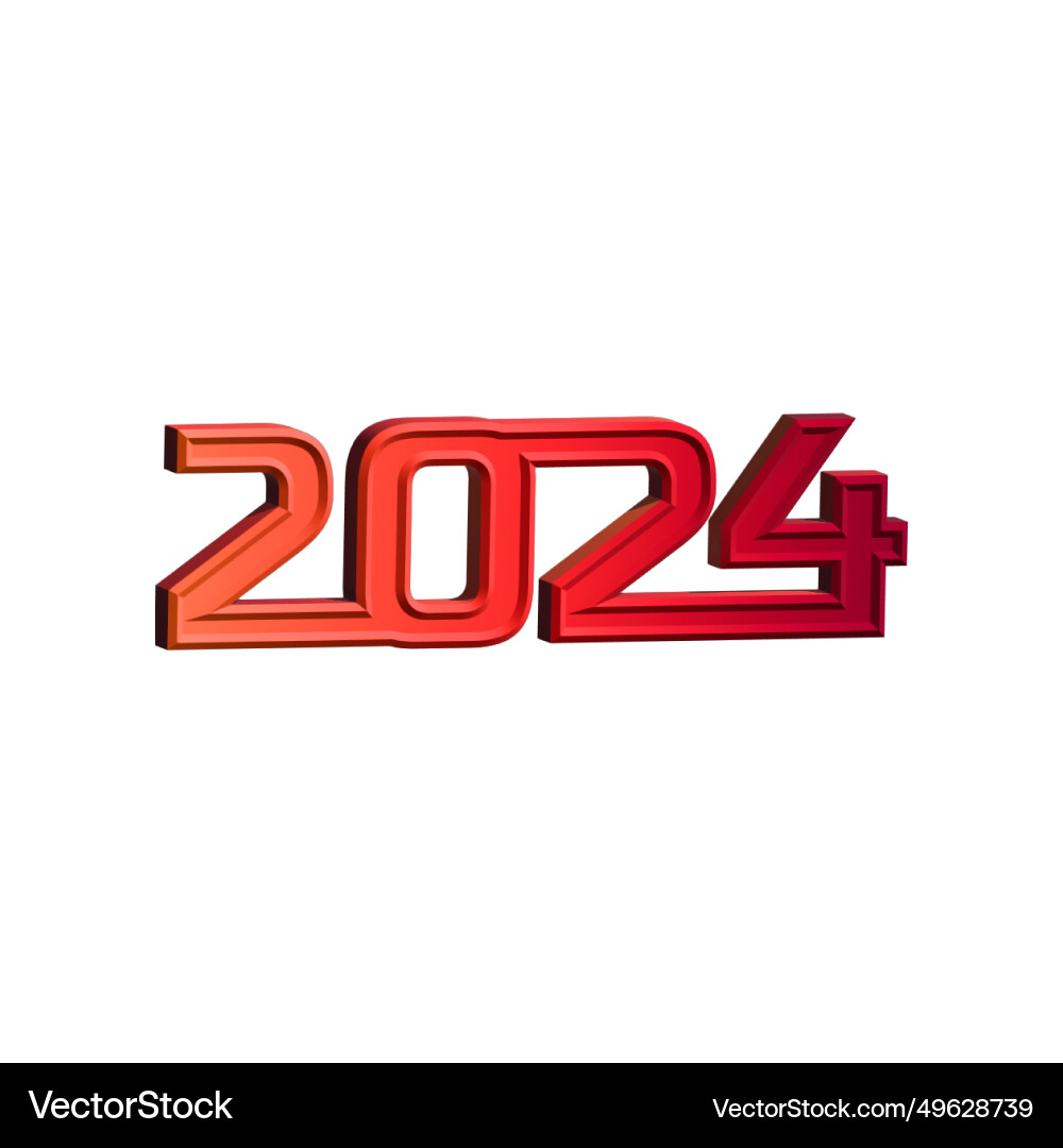 2024 text and number new year design Vector Image