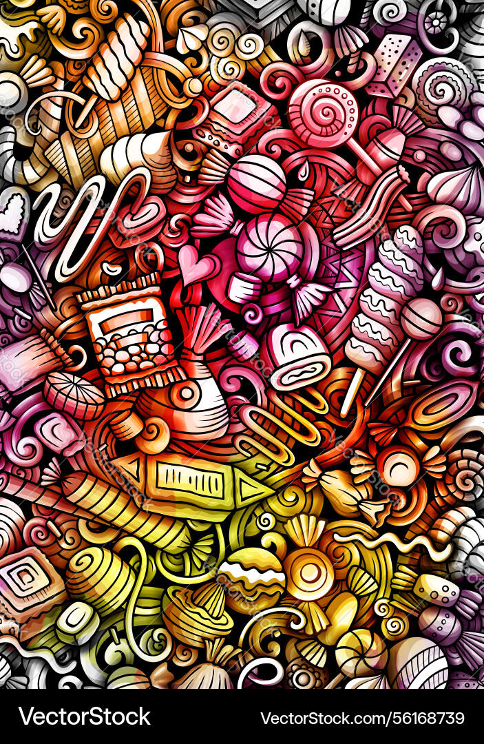 Cartoon doodle candies Cartoon doodle candies vektorbild