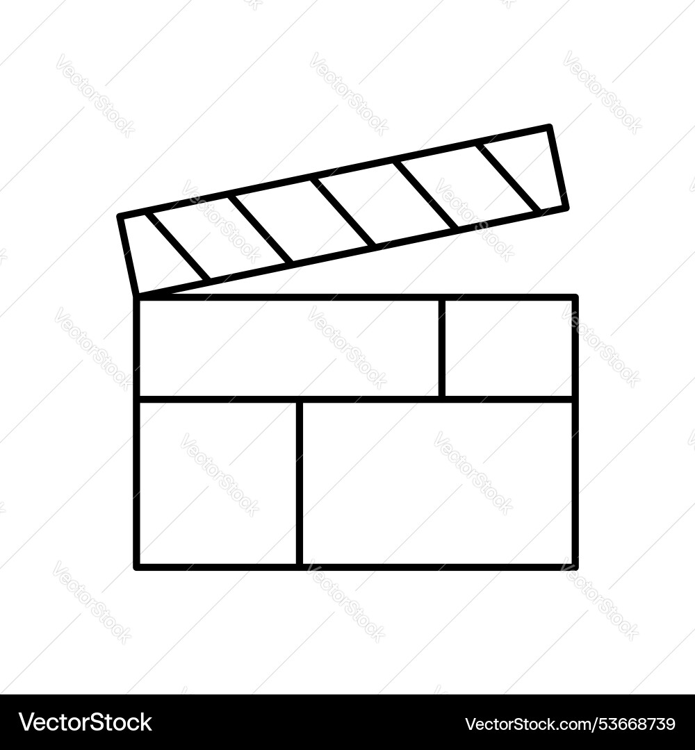 Clapperboard icon outline style design isolated Clapperboard icon outline style design isolated vector image