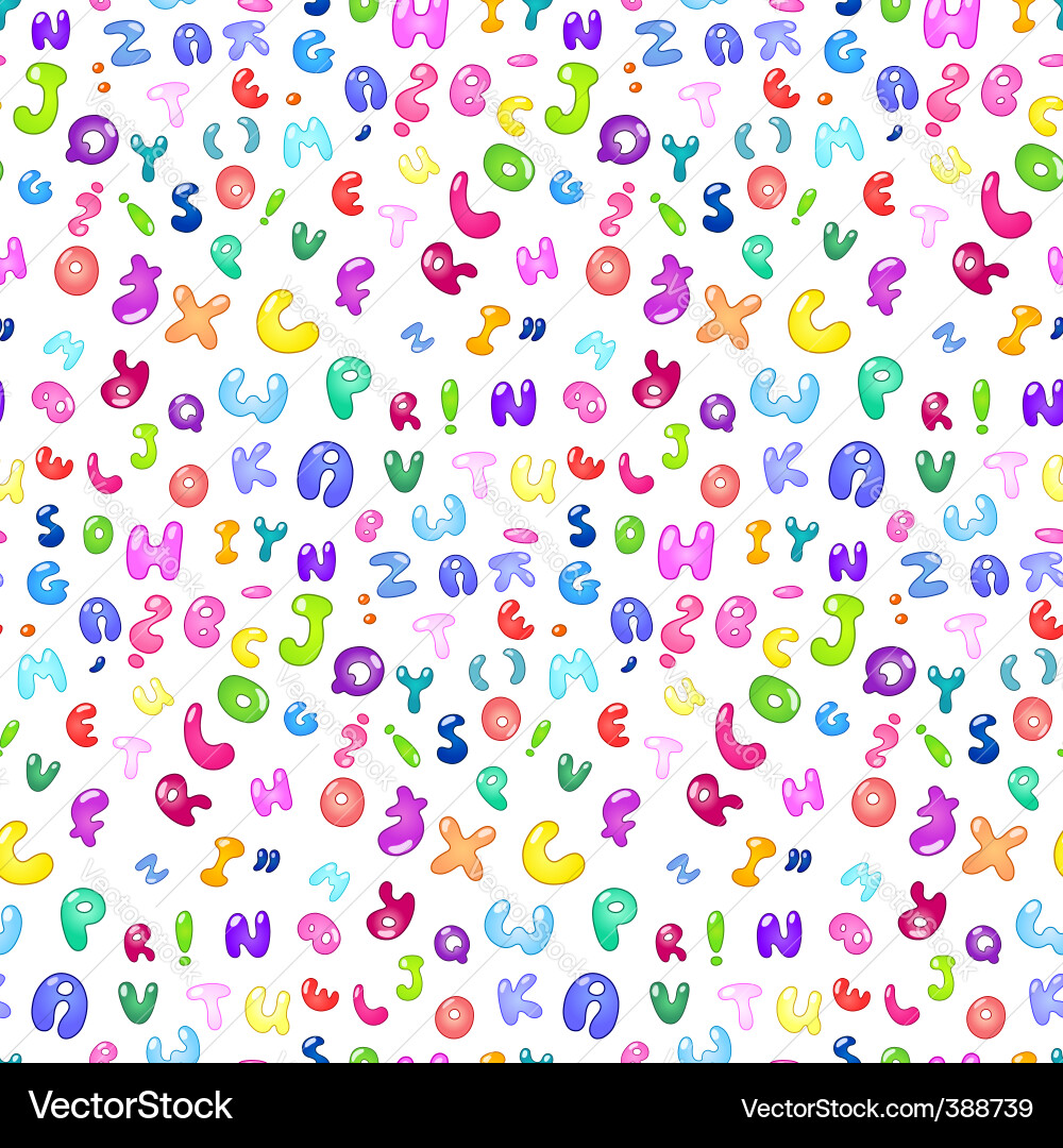 Colorful Bubble ABC Pattern Vector Image