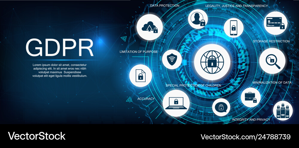 Data Protection GDPR Concept Royalty Free Vector Image