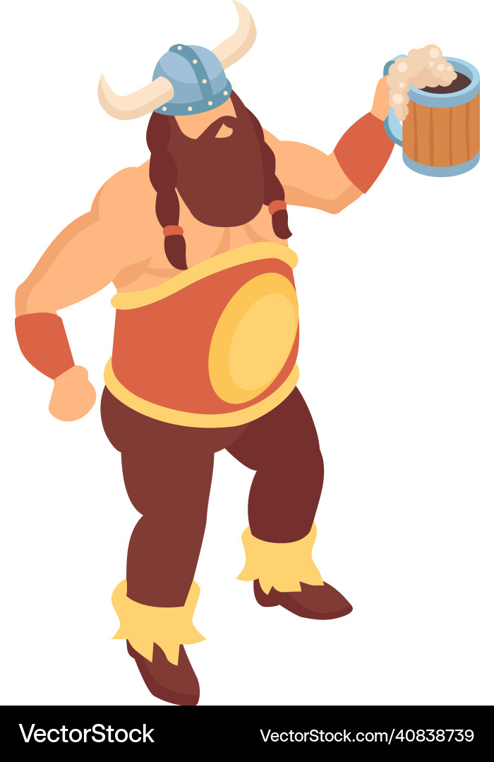 Fat viking beer composition vector image