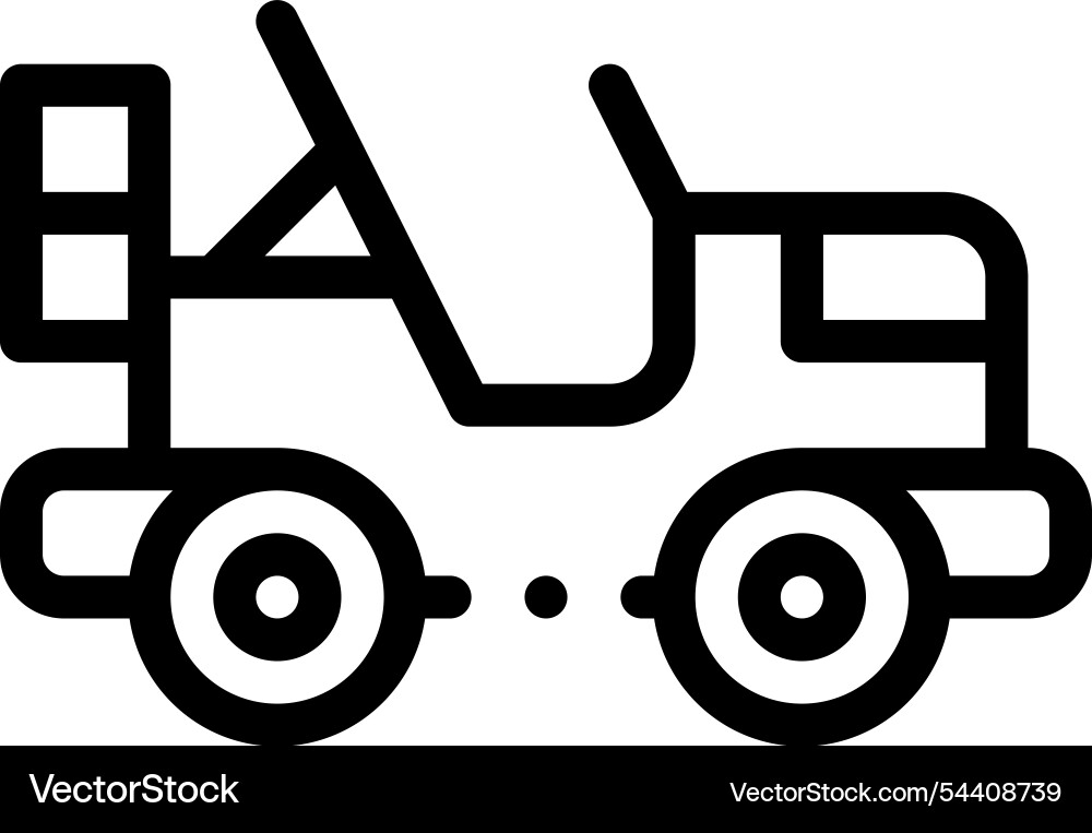 Jeep icon thin linear style design isolated Jeep icon thin linear style design isolated vector image