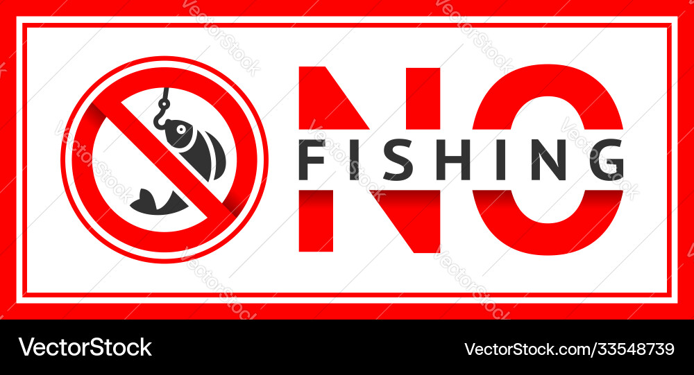 Label no fishing for print Label no fishing for print vektorbild