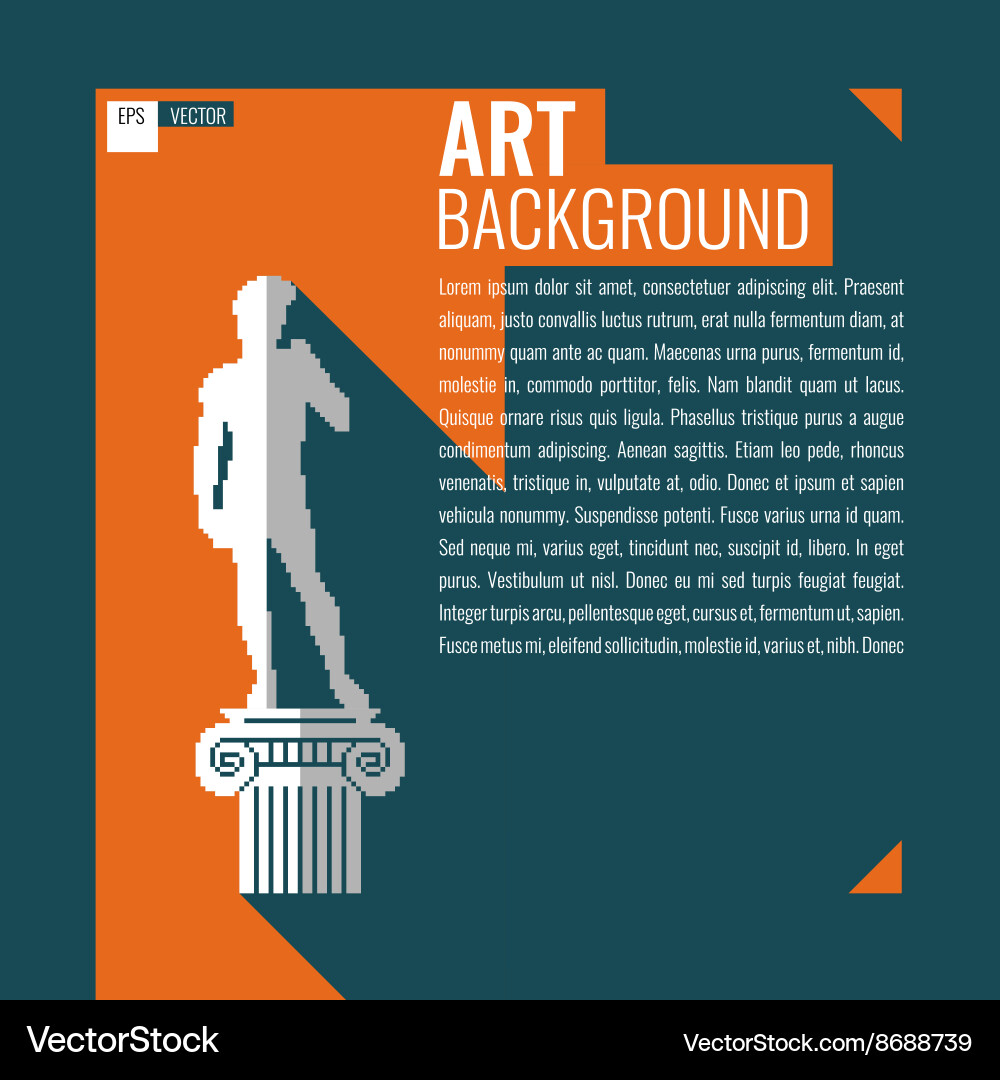 Pixel graphics background for text statue of david vector image