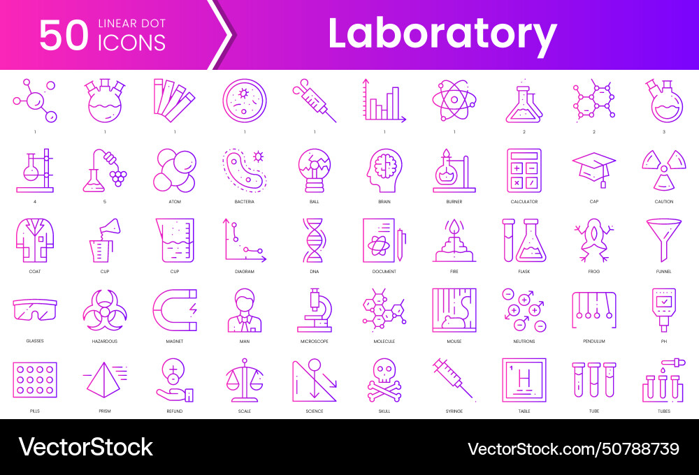 Set of laboratory icons gradient style icon bundle Vector Image