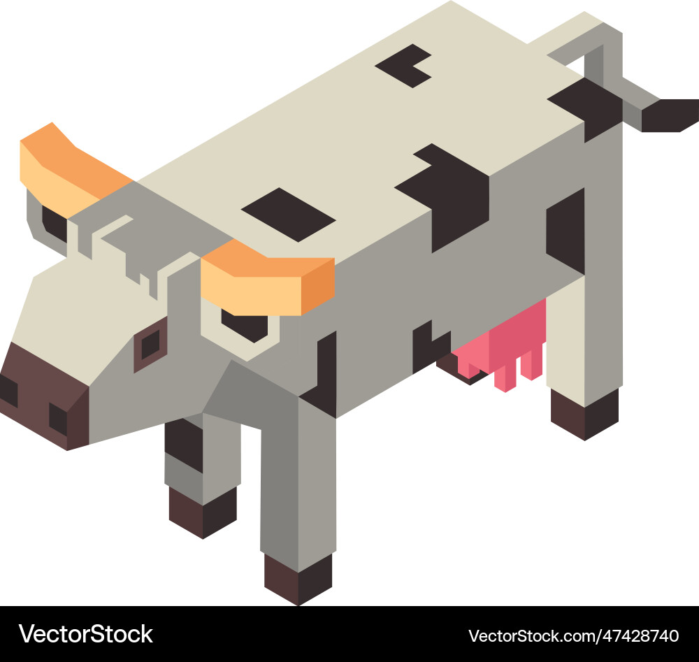 Animal figure or model bull cow icon vector image