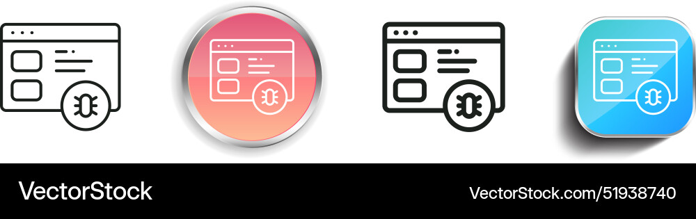 Browser icon thin linear regular and button style Vector Image