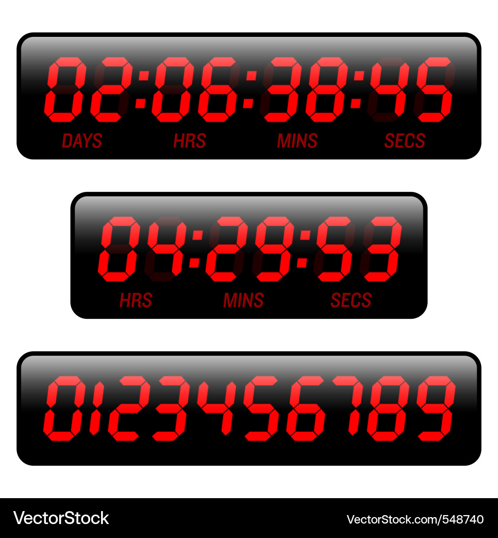 Digital Countdown Timer Display vector image
