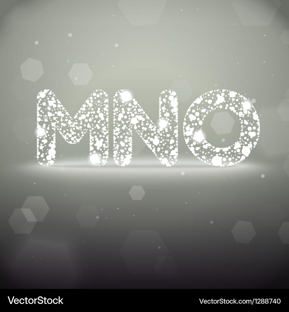 Glowing font from m to o on bokeh background vector image