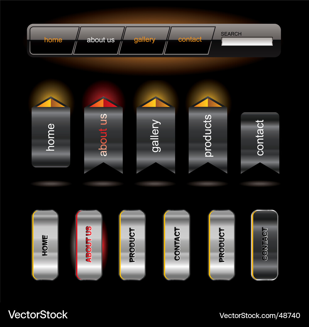 Modern Button Set Vector Image