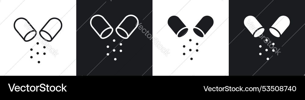 Open capsuleline in thin line black color flat Vector Image