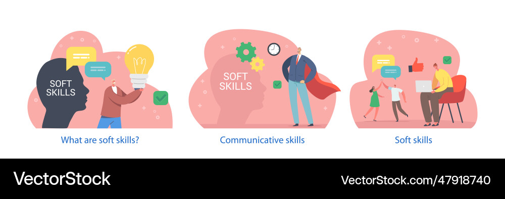 Soft skills refer to interpersonal attributes vector image