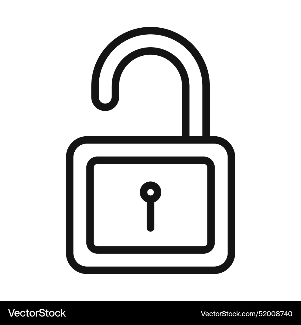 Unlock icon ideal for access and security Unlock icon ideal for access and security vector image