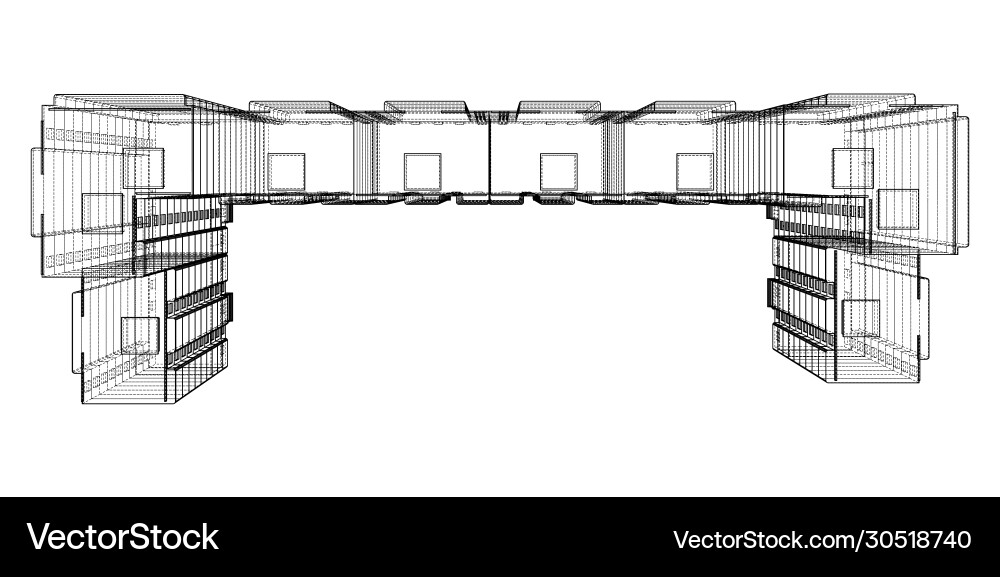Wire-frame model a multi-storey building Wire-frame model a multi-storey building vector image