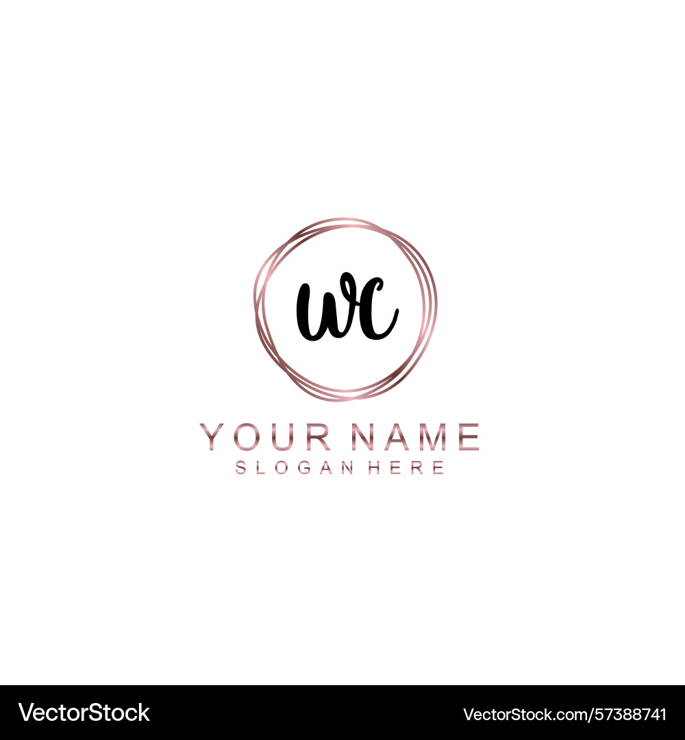 Elegant wc initial logo designs with artistic Vector Image