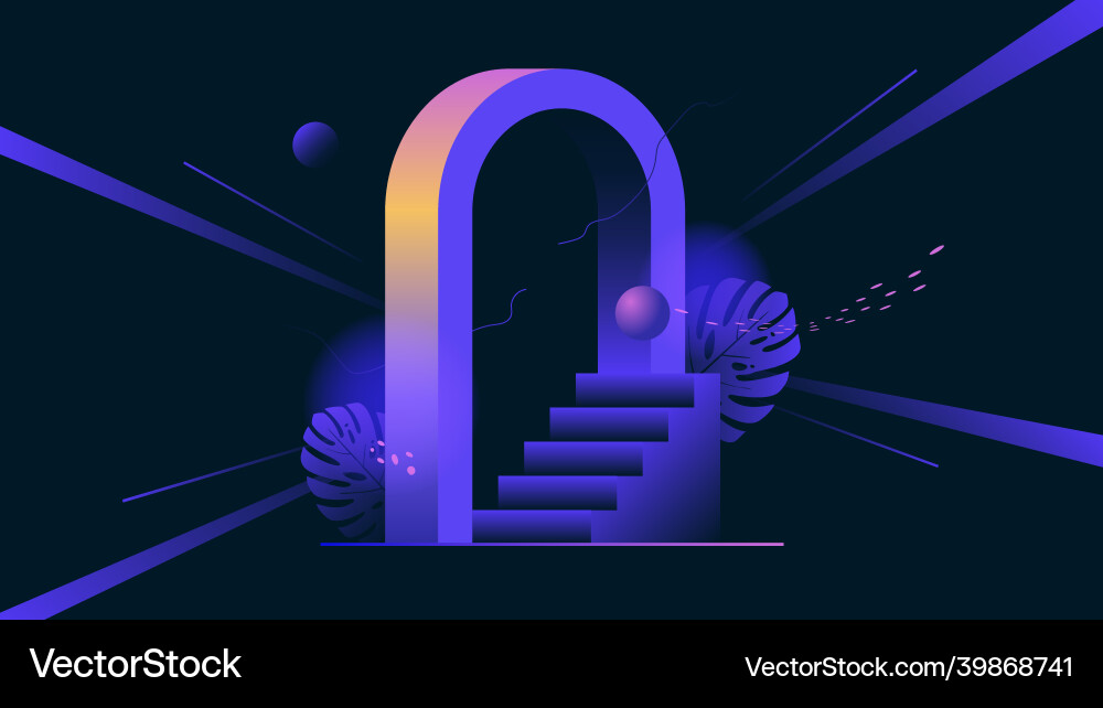 Geometry architecture elements stairs and arch Geometry architecture elements stairs and arch vector image