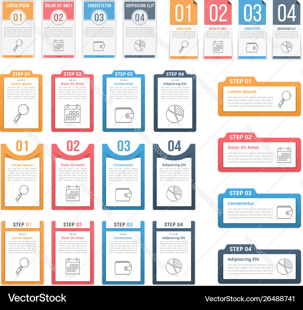 Infographic templates with numbers and text vector image