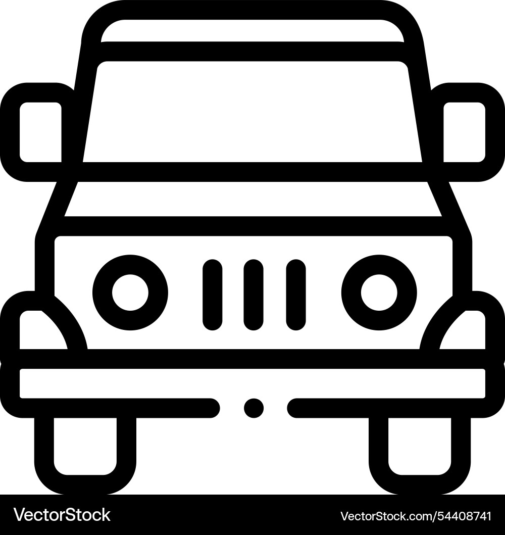 Jeep icon thin linear style design isolated Jeep icon thin linear style design isolated vector image
