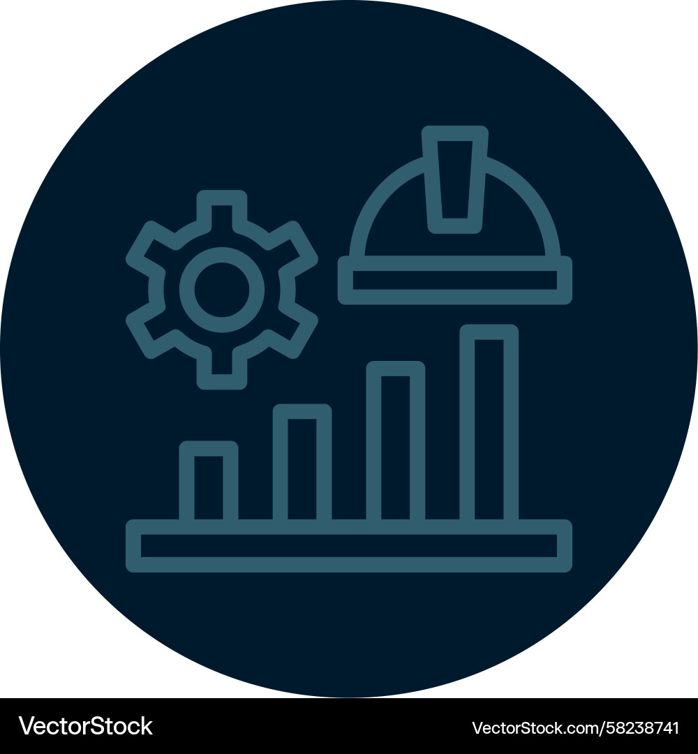 Line Chart Icon - Multi Color Vector Image