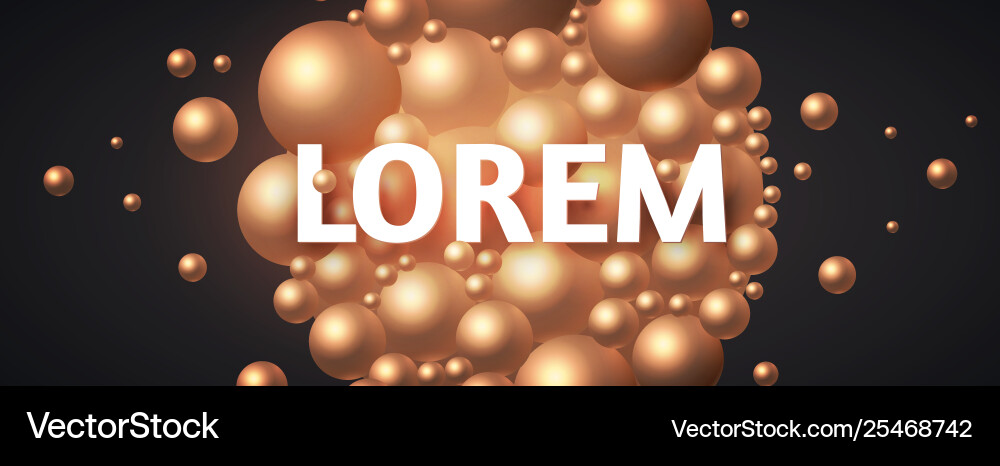 3d golden spheres realistic structure oil design 3d golden spheres realistic structure oil design vector image