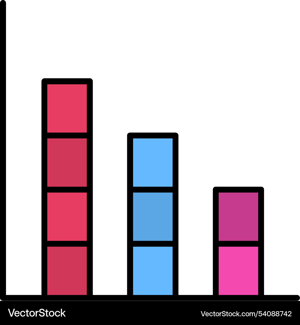 Bar graph line filled icon design Vector Image