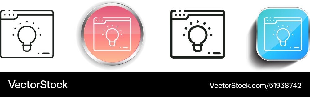 Browser icon thin linear regular and button style Browser icon thin linear regular and button style Vector Image