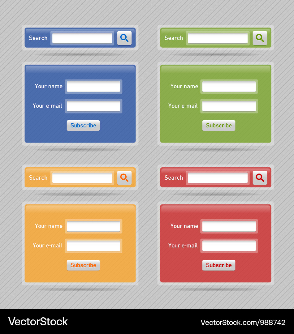 Search and Newsletter Form Element Vector Image