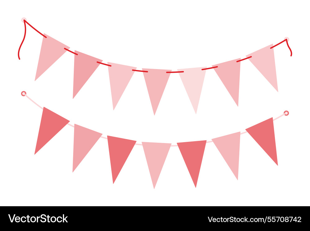 Triangular pennant garland on string decorative Triangular pennant garland on string decorative vector image