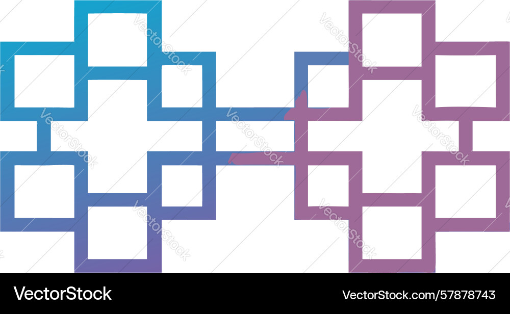 Abstract interlocked geometric blocks pattern Vector Image