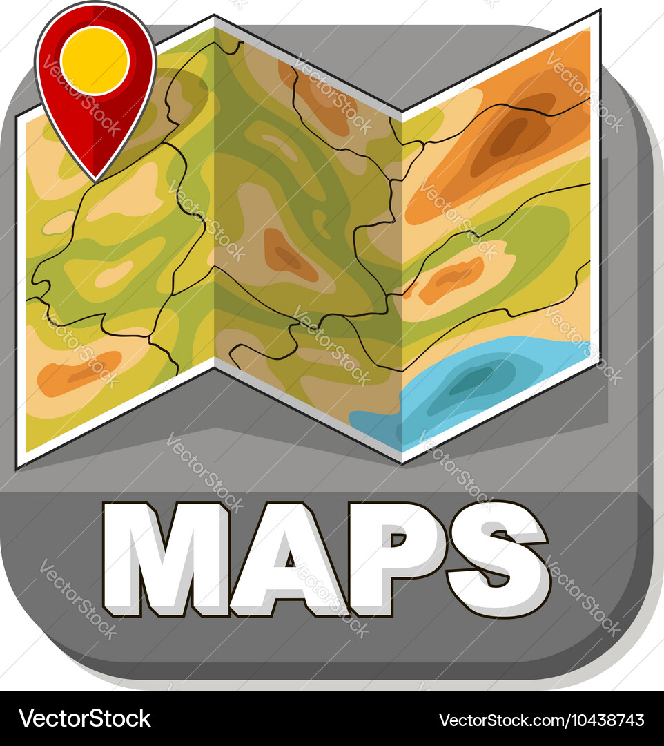 Basic generic map with red marker Vector Image