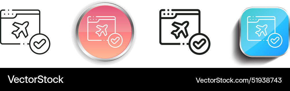 Browser icon thin linear regular and button style Vector Image