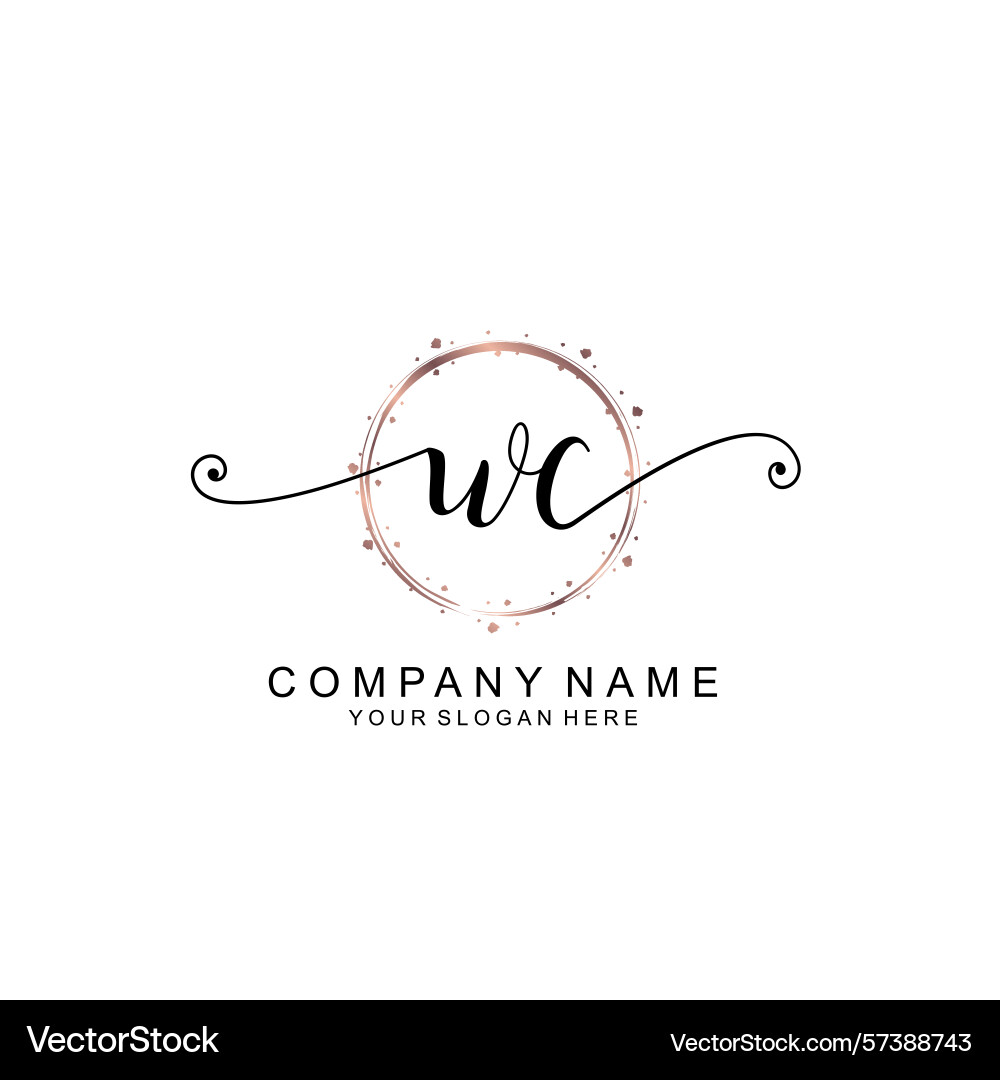 Elegant wc initial logo collection with modern Vector Image
