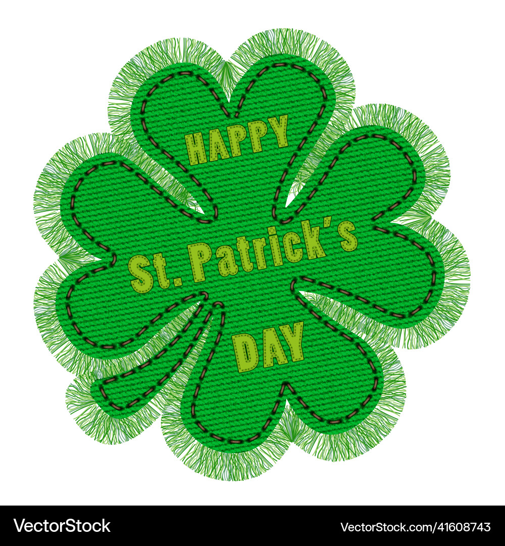 Grüne Schamrock Blatt Denim Patch glücklich stpatricks Grüne Schamrock Blatt Denim Patch glücklich stpatricks vektorbild
