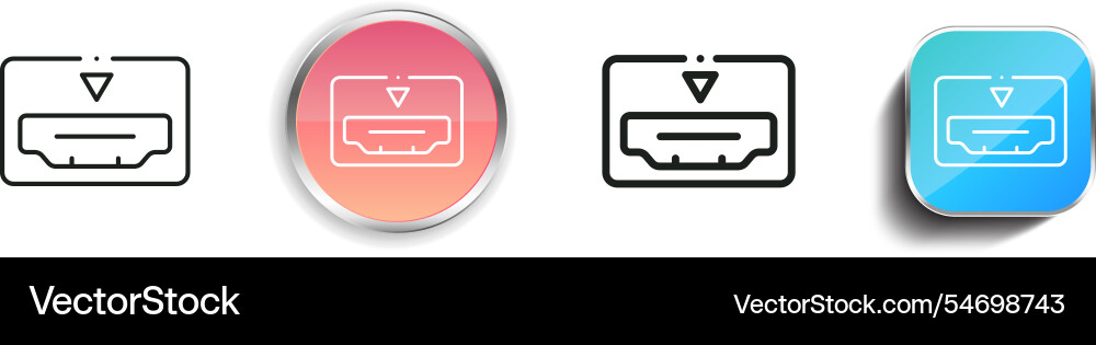 Hdmi Port-Symbol dünn linear regelmäßig und Taste Hdmi Port-Symbol dünn linear regelmäßig und Taste vektorbild