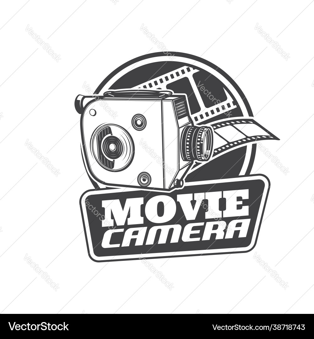 Movie camera retro cinema theater video film icon Movie camera retro cinema theater video film icon vector image