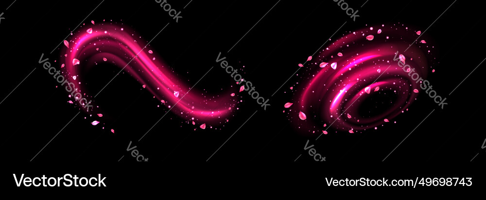Pink light circular elements with swoosh effect Pink light circular elements with swoosh effect vector image